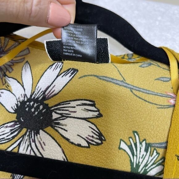 DAVID and Young Mustard Floral Print Kimono One Size - Picture 4 of 5